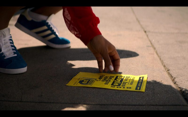 Adidas Blue Shoes Worn by Julissa Calderon as Yessika Flores in Gentefied S01E09 “Protest Tacos” (2020) (Image 1)