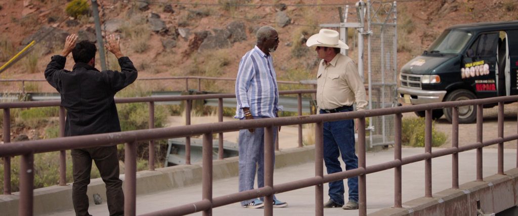 Adidas Blue Shoes Worn by Morgan Freeman in Just Getting Started (2017) (Image 2)