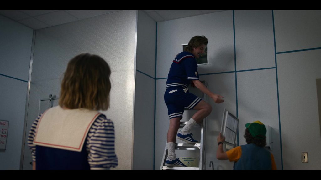 Adidas Blue Sneakers Worn by Joe Keery as Steve Harrington in Stranger Things – Season 3, Episode 4, “The Sauna Test” (2019) (Image 1)