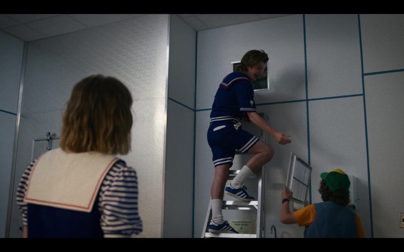 Adidas Blue Sneakers Worn by Joe Keery as Steve Harrington in Stranger Things – Season 3, Episode 4, “The Sauna Test” (2019) (Image 1)