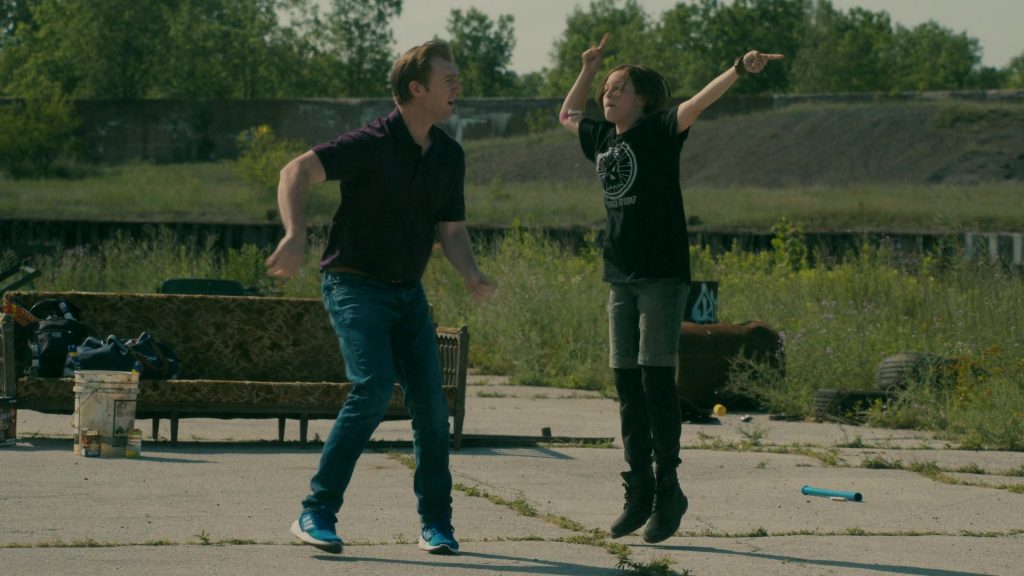 Adidas Blue Sneakers of Cliff Chamberlain as Dylan Coyle in Paper Girls S01E04 “It Was Never About the Corn” (2022) (Image 1)