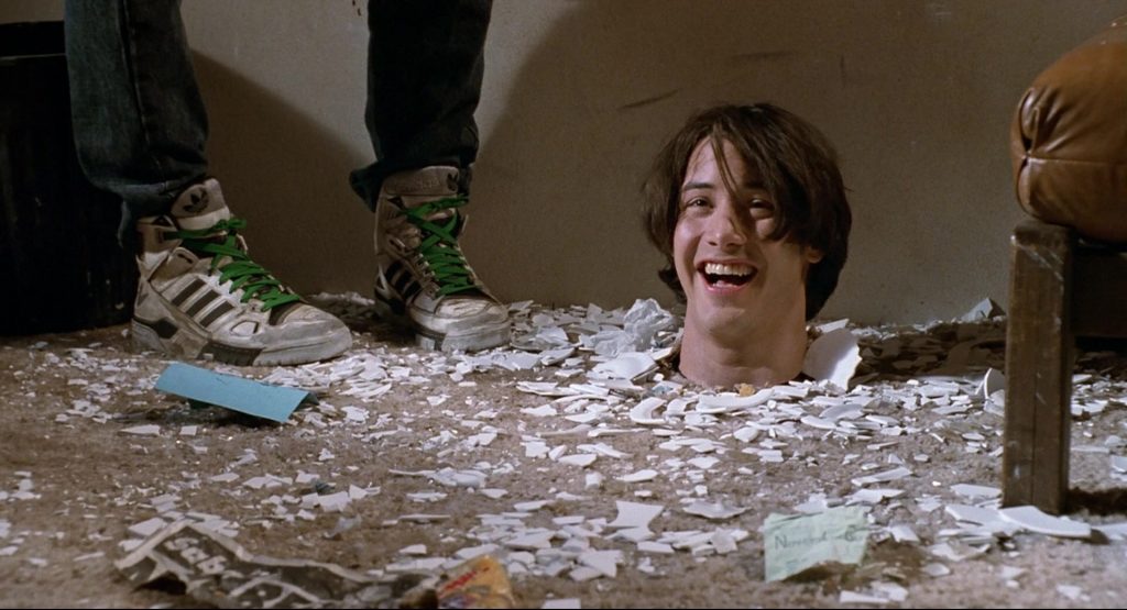 Adidas High Top Sneakers (White) Worn by Keanu Reeves in Bill & Ted's Bogus Journey (1991) (Image 1)