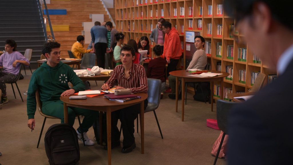 Adidas Hoodie, Pants, Sneakers and Backpack of Anthony Keyvan in XO, Kitty S01E07 “TIL” (2023) (Image 1)