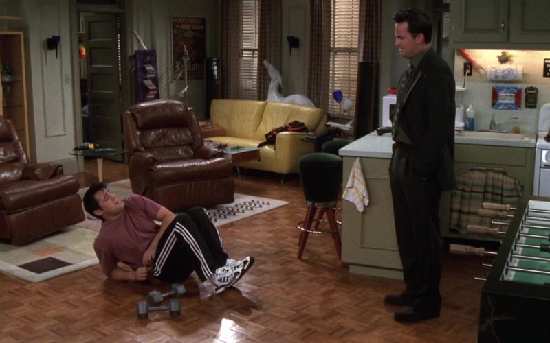 Adidas Sneakers and Trackpants Worn by Matt LeBlanc (Joey Tribbiani) in Friends Season 6 Episode 4 “The One Where Joey Loses His Insurance” (1999) (Image 1)
