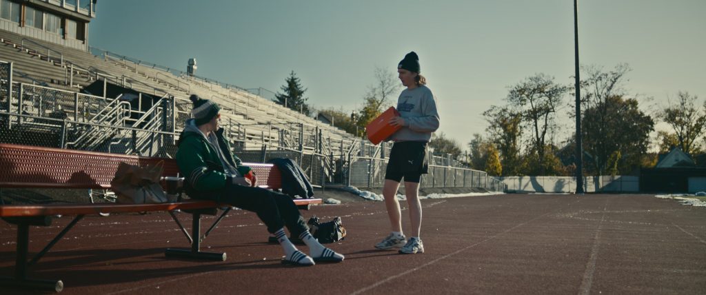 Adidas Socks, Nike Shoe Box, Puma Shorts and Asics Sneakers in Dumb Money (2023) (Image 1)