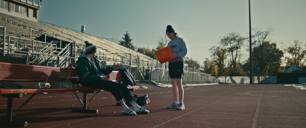Adidas Socks, Nike Shoe Box, Puma Shorts and Asics Sneakers in Dumb Money (2023) (Image 2)