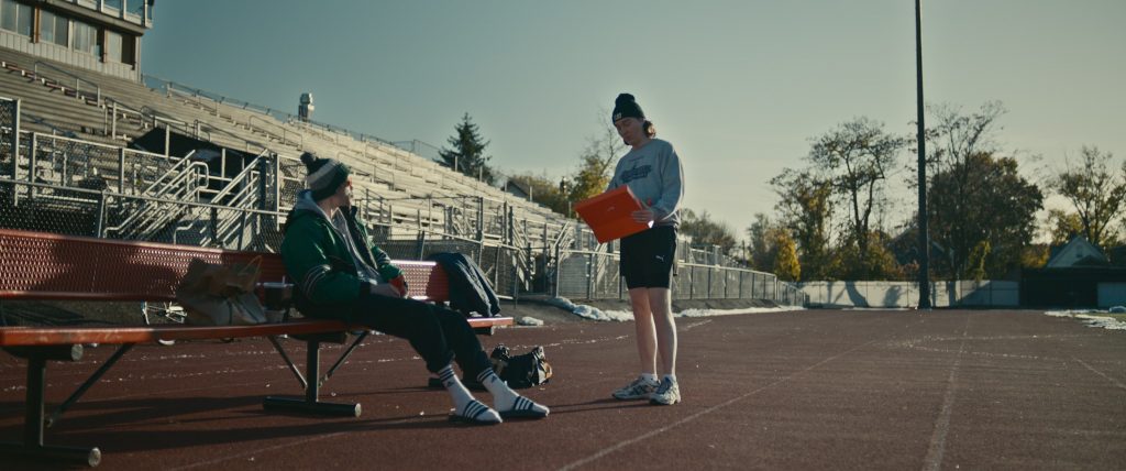 Adidas Socks, Nike Shoe Box, Puma Shorts and Asics Sneakers in Dumb Money (2023) (Image 3)