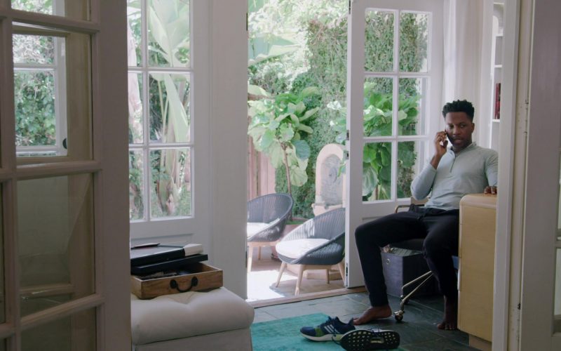 Adidas Solar Glide ‘Legend Marine' Blue Running Shoes of Leslie Odom Jr. as James in Love in the Time of Corona S01E01 “The Course of Love” (2020) (Image 1)