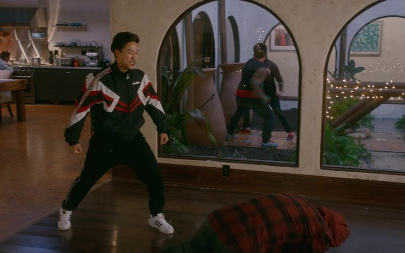 Adidas Superstar Men's White Sneakers of Joe Seo as Kyler in Cobra Kai S03E10 “December 19” (2021) (Image 1)