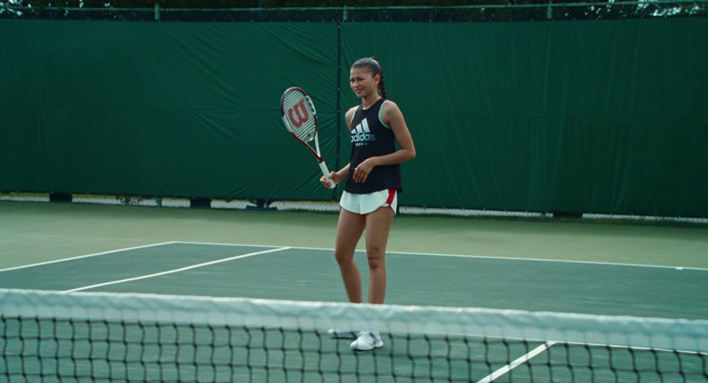 Adidas T-Shirt, Shoes and Wilson Tennis Racket in Challengers (2024) (Image 2)