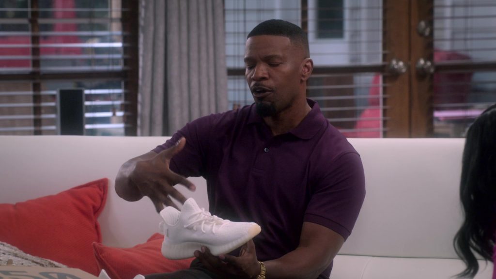 Adidas Yeezy Boost 350 Sneakers of Jamie Foxx as Brian Dixon in Dad Stop Embarrassing Me! S01E03 “#YeezysAndShrimp” (2021) (Image 5)