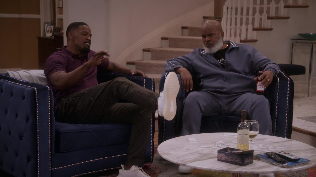 Adidas Yeezy Boost 350 Sneakers of Jamie Foxx as Brian Dixon in Dad Stop Embarrassing Me! S01E03 “#YeezysAndShrimp” (2021) (Image 6)