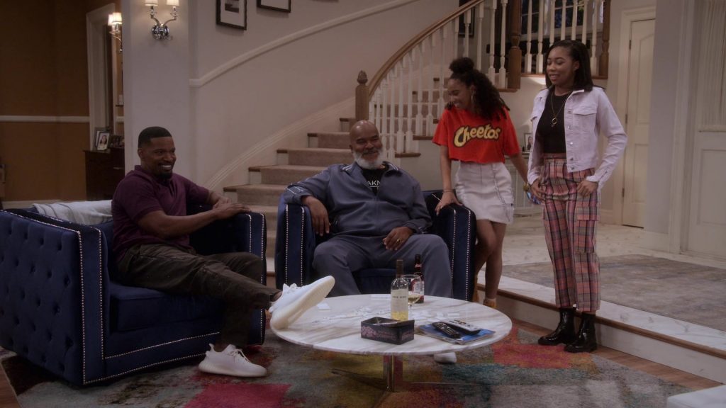 Adidas Yeezy Boost 350 Sneakers of Jamie Foxx as Brian Dixon in Dad Stop Embarrassing Me! S01E03 “#YeezysAndShrimp” (2021) (Image 8)