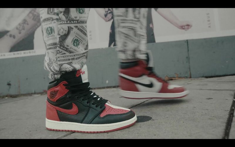 Air Jordan 1 Red-White-Black Retro High Sneakers by Nike in Sneakerheads S01E01 “100% Pure Adrenaline” (2020) (Image 1)