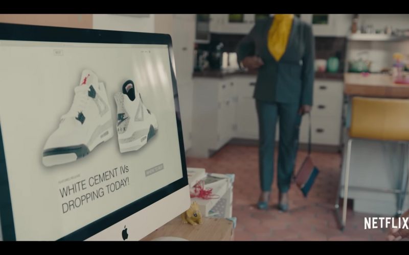 Air Jordan 4 Retro ‘White Cement Grey' Sneakers and Apple iMac in Sneakerheads Season 1 (2020) (Image 1)