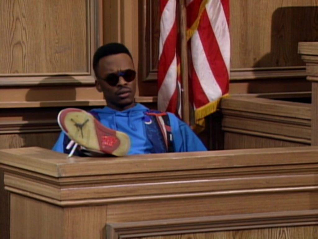 Air Jordan Sneakers Worn by DJ Jazzy Jeff as Jazz in The Fresh Prince of Bel-Air S02E09 “Cased Up” (1991) (Image 1)