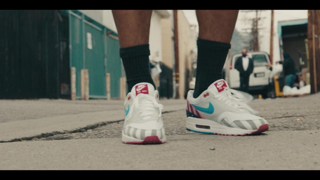 Air Max 1 by Nike x Parra Sneakers of Andrew Bachelor as Bobby in Sneakerheads S01E01 “100% Pure Adrenaline” (2020) (Image 1)