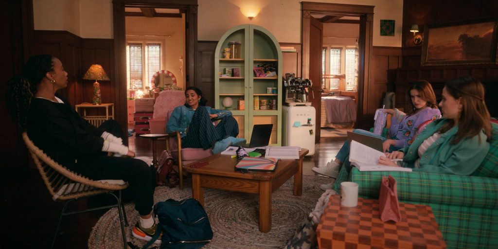 Apple MacBook, Smeg Refrigerator, Velveeta, Mighty Leaf Tea, You Need This Snack, PopChips, Jell-O, Converse and Nike Shoes in The Sex Lives of College Girls S03E03 “”Four to a Suite” (2024) (Image 3)