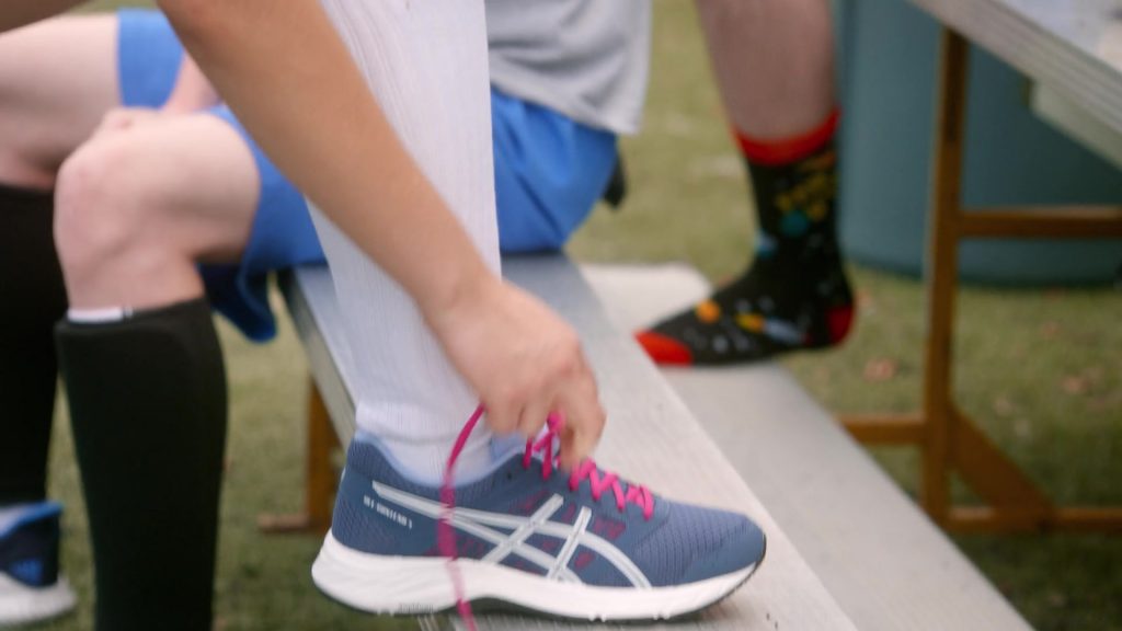 Asics Gel Contend Trainers of Mary Mouser as Samantha LaRusso in Cobra Kai S03E04 “The Right Path” (2021) (Image 1)