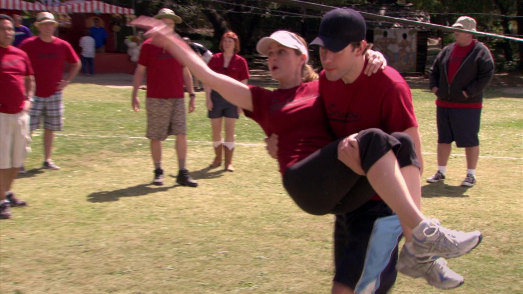 Asics Sneakers Worn by Jenna Fischer (Pam Beesly) in The Office – Season 5, Episode 28, “Company Picnic” (2009) (Image 1)