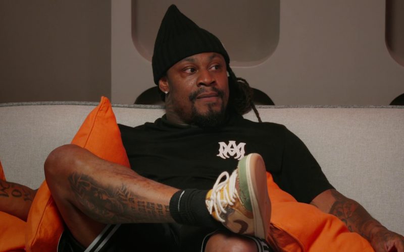 Beast Mode Shorts and Nike Sneakers of Marshawn Lynch in Stars on Mars S01E02 “Water Crisis” (2023) (Image 1)