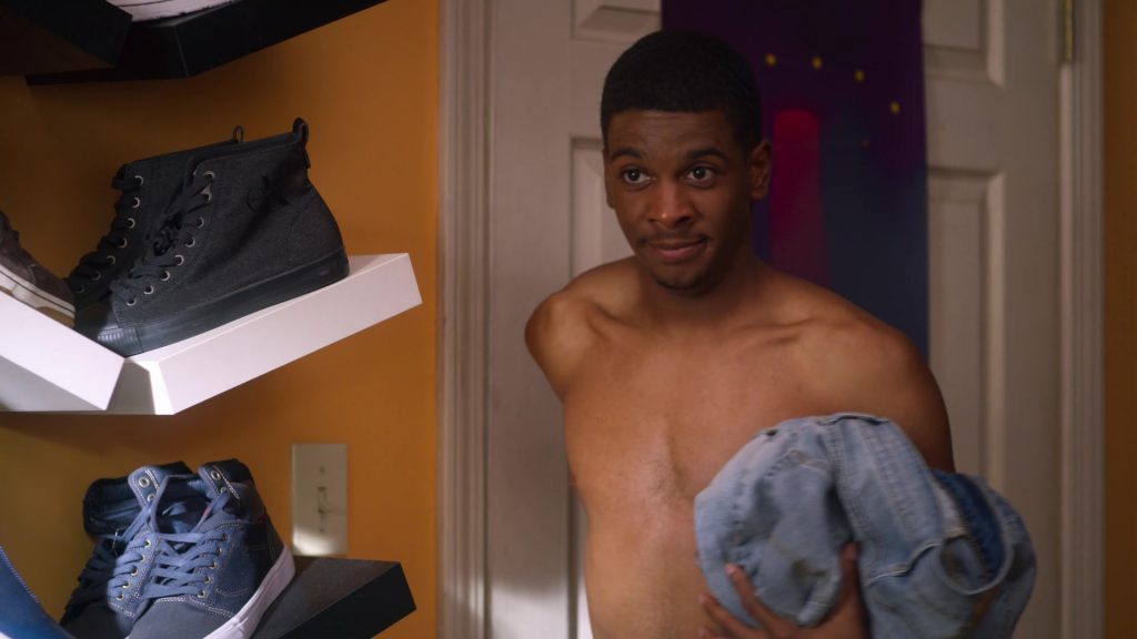 Calvin Klein Black High Top Shoes in On My Block S03E04 (2020) (Image 1)