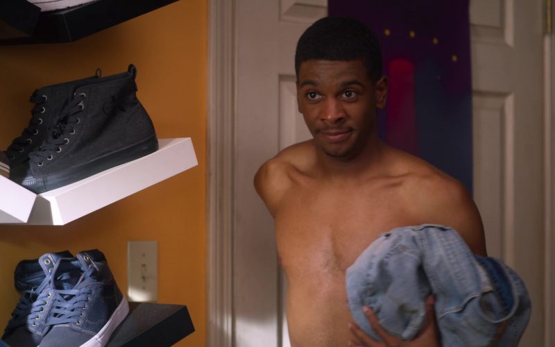 Calvin Klein Black High Top Shoes in On My Block S03E04 (2020) (Image 1)