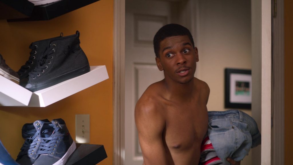 Calvin Klein Black High Top Shoes in On My Block S03E04 (2020) (Image 2)