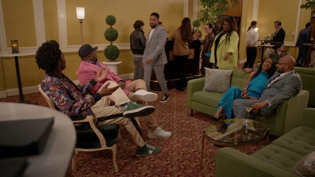 Golden Goose Francy Green High Top Sneakers in Grand Crew S02E10 “Wine & Tastings” (2023) (Image 1)