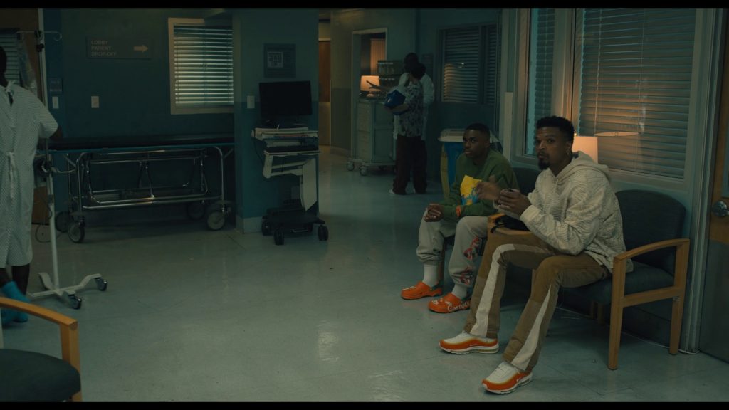 Carrots X Crocs Classic All Terrain Clog and Nike Air Max Sneakers in White Men Can't Jump (2023) (Image 1)