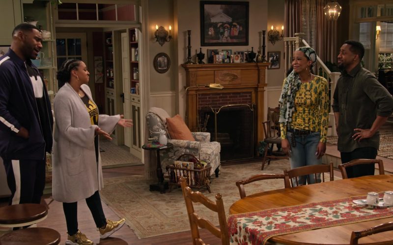Champion Gold Sneakers Worn by Tia Mowry-Hardrict in Family Reunion – Season 1 Episode 10, “Remember When Our Boys Became Men” (2019) (Image 1)