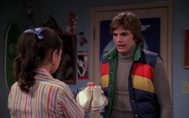 Converse All Star High Top Shoes Held by Ashton Kutcher as Michael Kelso in That '70s Show S04E21 “Prank Day” (2002) (Image 1)