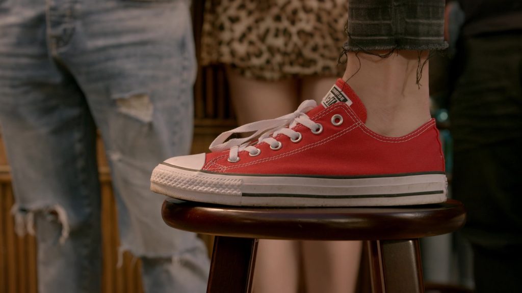 Converse All Star Red Shoes of Peyton List as Tory Nichols in Cobra Kai S02E09 “Pulpo” (2019) (Image 1)