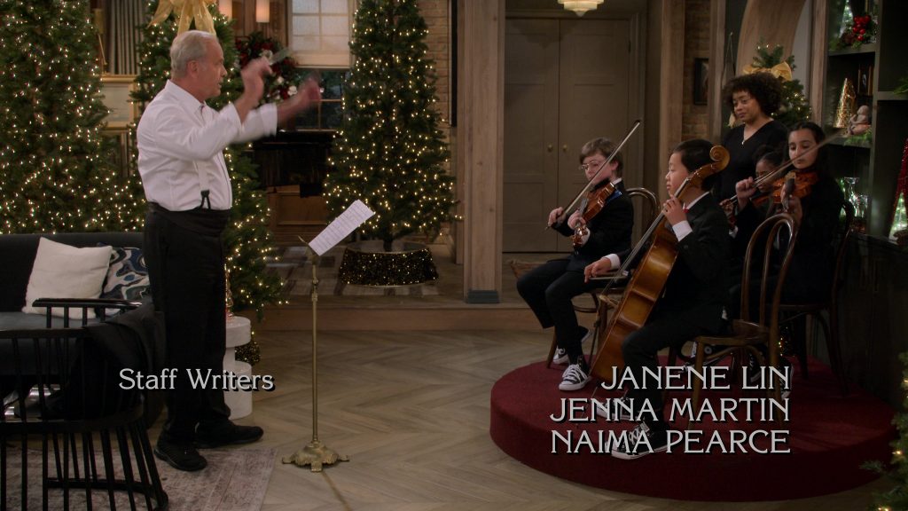 Converse Black Shoes in Frasier S01E10 “Reindeer Games” (2023) (Image 10)