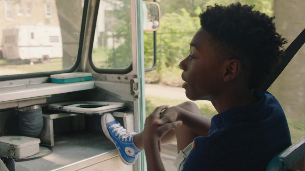 Converse Blue Hi Top Shoes in The Chi – Season 2, Episode 3, “Past Due” (2019) (Image 1)