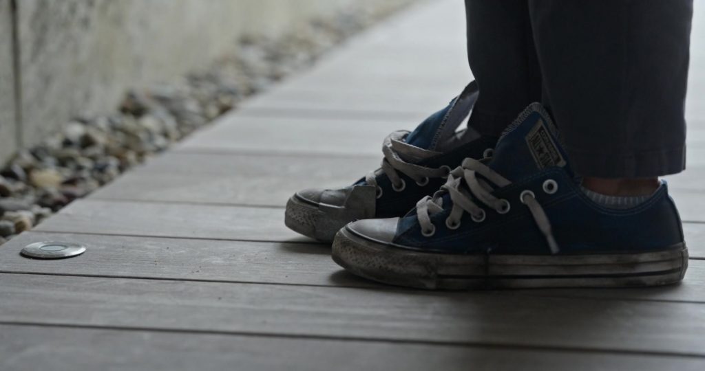 Converse Blue Shoes Worn by Jearnest Corchado as Marisol Rosado in Little America Season 1 Episode 2 “The Jaguar” (2020) (Image 1)
