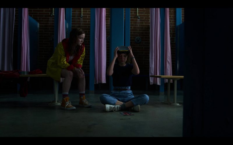 Converse Orange High Top Sneakers Worn by Sadie Sink as Maxine ‘Max' Mayfield in Stranger Things – Season 3, Episode 3, “The Case of the Missing Lifeguard” (2019) (Image 1)
