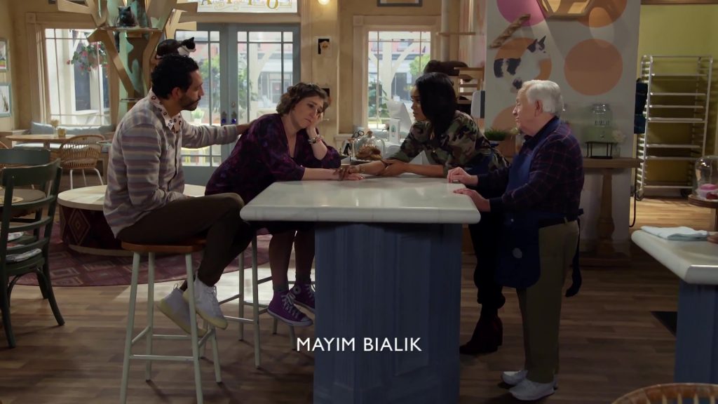 Converse Purple Sneakers Worn by Mayim Bialik in Call Me Kat S01E13 “Cat-A-Versary” (2021) (Image 1)