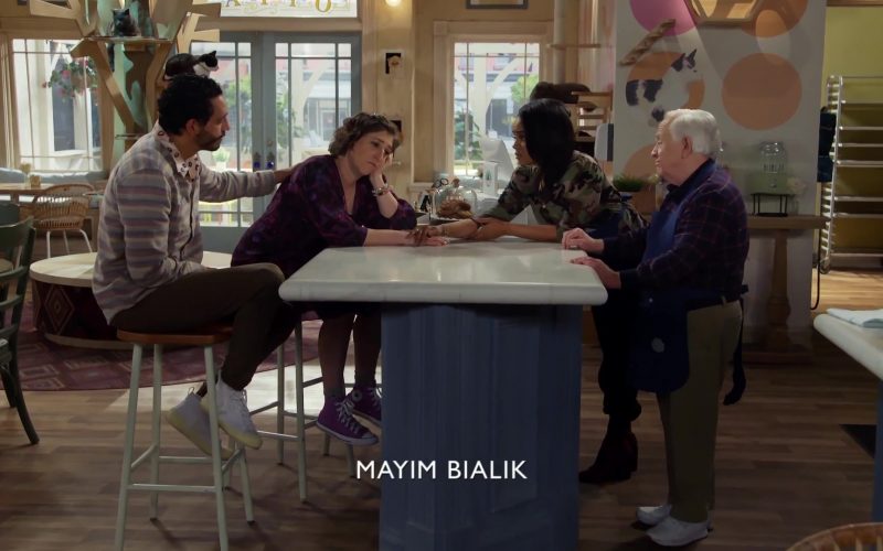 Converse Purple Sneakers Worn by Mayim Bialik in Call Me Kat S01E13 “Cat-A-Versary” (2021) (Image 1)