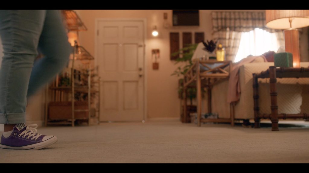 Converse Purple Sneakers of Olivia Goncalves as Carlota ‘Cucu' Castelli in Gordita Chronicles S01E03 “In America No One Likes a Chicken” (2022) (Image 1)
