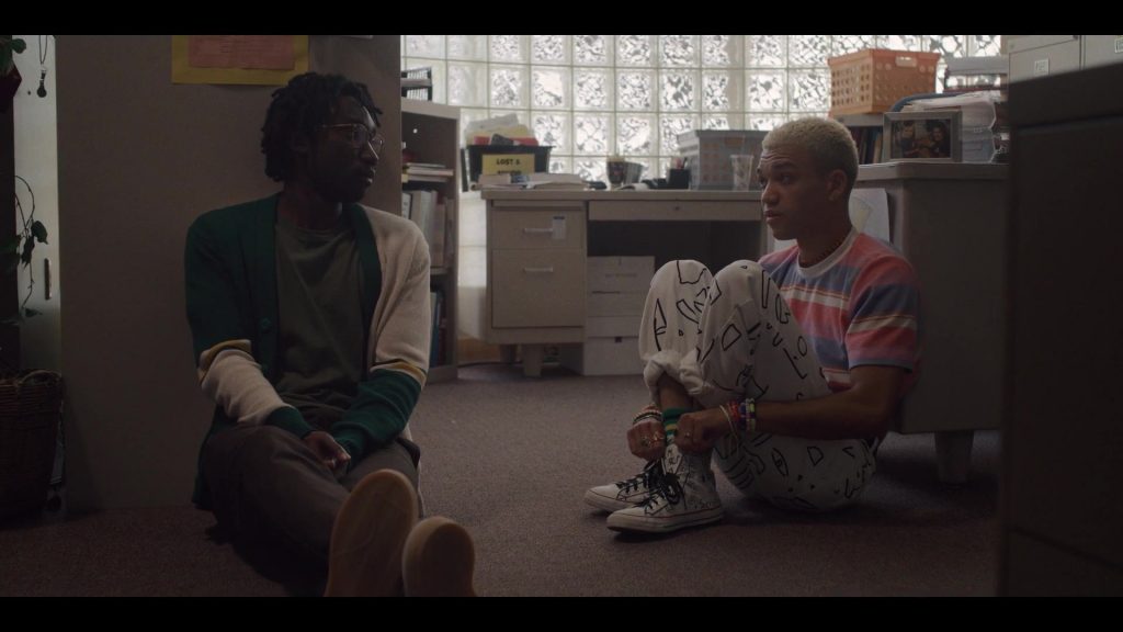 Converse Shoes of Justice Smith as Chester in Generation S01E02 “Dickscovery” (2021) (Image 1)