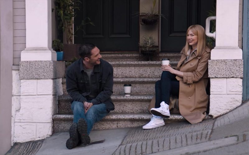 Converse White High Top Shoes Worn by Michelle Williams in Venom (2018) (Image 1)