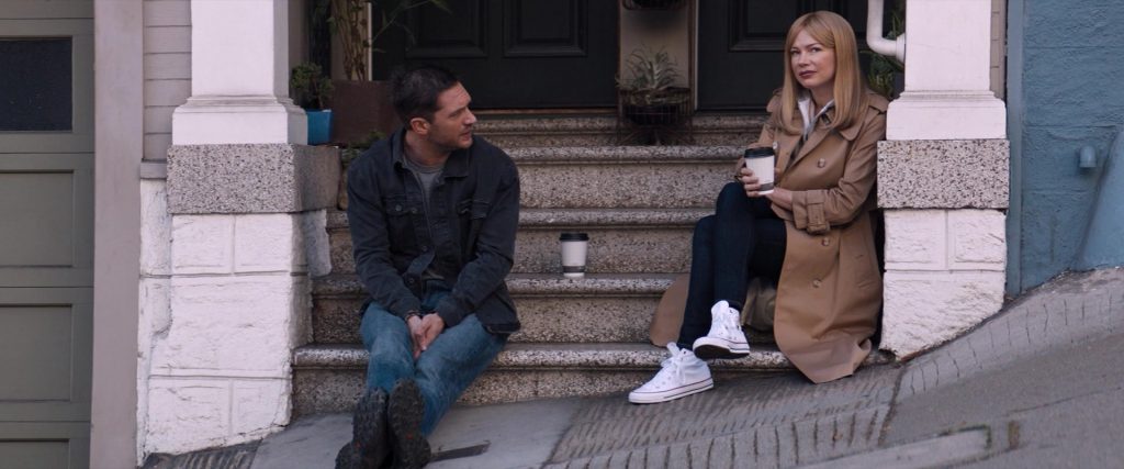 Converse White High Top Shoes Worn by Michelle Williams in Venom (2018) (Image 5)