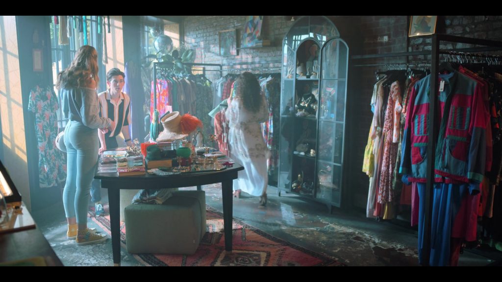 Converse Yellow HiTop Sneakers of Ava Michelle as Jodi Kreyman in Tall Girl 2 (2022) (Image 1)