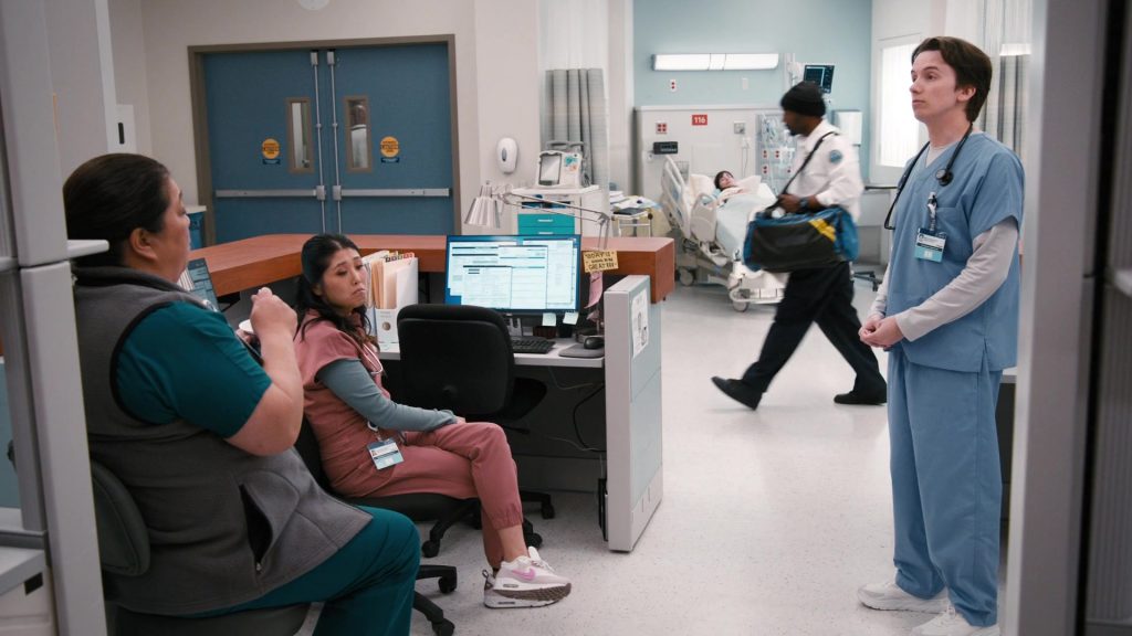 Dell Monitor and Nike Sneakers in St. Denis Medical S01E02 “A Very Robust Personal Life” (2024) (Image 1)