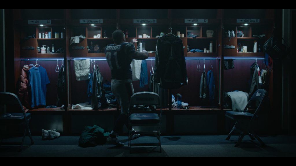 Gillette, Nike Shoes and Adidas Backpack in American Sports Story S01E10 “Who Killed Aaron Hernandez” (2024) (Image 2)