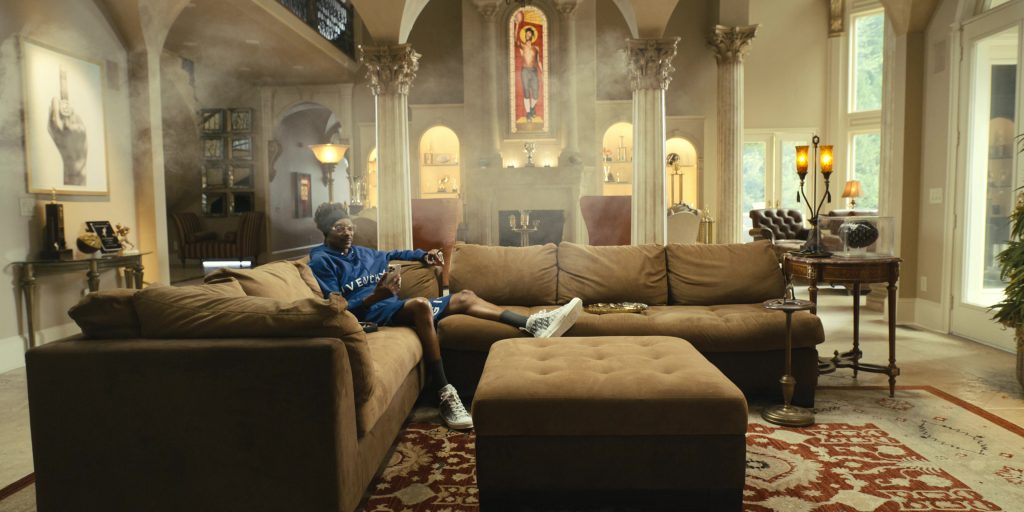 Givenchy Blue Hoodie and Dior Sneakers Worn by Snoop Dogg as Jaycen Jennings in The Underdoggs (2024) (Image 6)