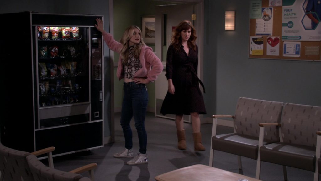 Golden Goose Hi-Top Sparkling Glitter Sneakers of Annaleigh Ashford as Gina Dabrowski in B Positive S01E04 “Joint Pain” (2020) (Image 1)