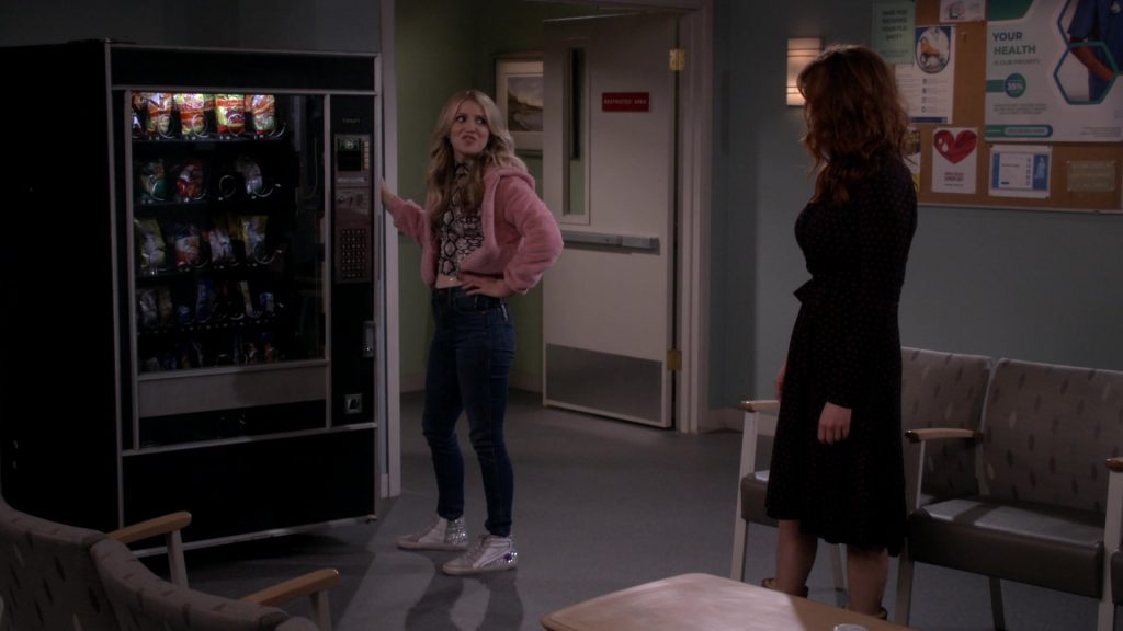 Golden Goose Hi-Top Sparkling Glitter Sneakers of Annaleigh Ashford as Gina Dabrowski in B Positive S01E04 “Joint Pain” (2020) (Image 2)