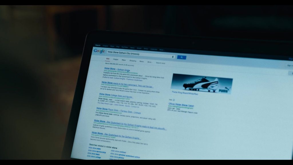 Google WEB Search Engine Site and Puma Sneaker Banner Ad in The Flash (2023) (Image 1)